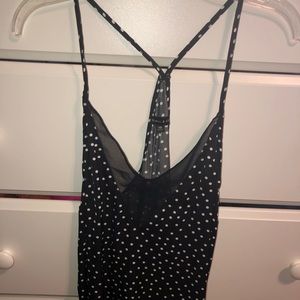 Black and white polka dot tank top